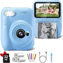 Kids Camera Instant Print, 3.0" HD 32MP Birthday Gifts for 3-12 Year Old Girls Boys, 1080P Digital Camera for Toddler Children, Portable Toy with 32GB SD Card-Blue by TinyTreasures Baby Boutique