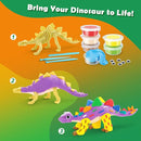 Drama Planet Dinosaur Air Dry Clay Kit – Create 5 Dinosaur Models with 12 Colors of Modeling Clay, Instruction Guide – Fun & Educational Craft Set for Kids by TinyTreasures Baby Boutique