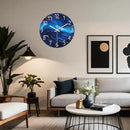 Blue Glass Wall Clocks Battery Operated 20 Inch Marble Large Wall Clocks for Living Room Round Non Ticking Wall Clock Silent by CozyNest Decor