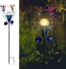 VCUTEKA Solar Lights Outdoor Metal Garden Stake Waterproof Crackle Glass Globe Garden Decor Fairy for Pathway, Lawn, Patio, Yard by CozyNest Decor