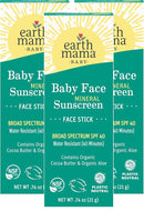 Earth Mama Baby Face Mineral Sunscreen Stick SPF 40 | Non-Nano Zinc, Natural Water Resistant Sun Cream for Babies, Kids & Adults 0.74-Ounce, 3-Pack by TinyTreasures Baby Boutique