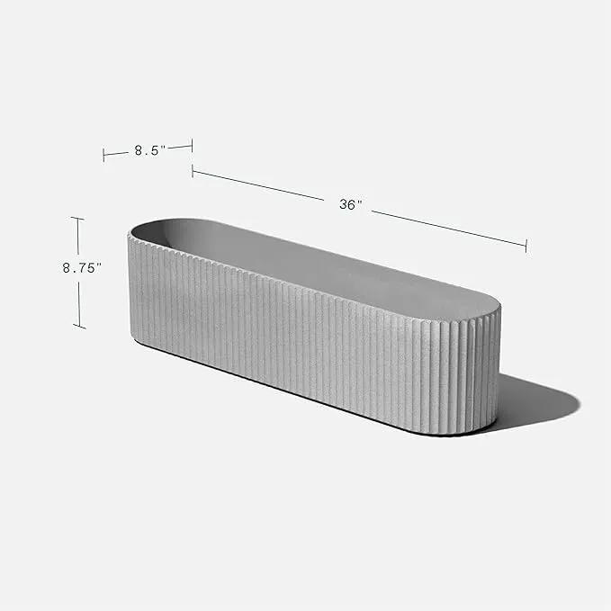 Veradek Demi Series Window Box Planter - Long Planter Box for Windowsill/Balcony | Durable Plastic-Stone Composite Material | Modern Décor for Flowers/Herbs, photo 2 of 9