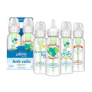 Dr. Brown's Natural Flow Anti-Colic Options+ Narrow Baby Bottle, Dream Adventure, 8 oz/250 mL, with Level 1 Slow Flow Nipple, 0m+, 4 Count (Pack of 1) by TinyTreasures Baby Boutique