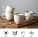 AmorArc 12oz Coffee Mugs, Ceramic Coffee Mugs set of 6 for Man, Woman, Dad, Mom, Modern Coffee Mugs with handle for Latte/Cappuccino/Milk/Cocoa. Dishwasher&Microwave Safe, White-Reactive Glaze by CozyNest Decor