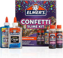 Elmer’s Confetti Slime Kit, Slime Supplies Include Metallic Glue, Clear Glue, Confetti Magical Liquid Activator, 4 Count - Perfect for Parties, Gift, Kids Activity Time by TinyTreasures Baby Boutique