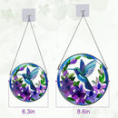 Stained Glass Sun Cather for Window Hanging, 6.3'' Hummingbird Window Ornament for Indoor Outdoor, Hand Painted Stain Glass Gift for Women, Bird Nature Lovers by GreenHaven Gardens