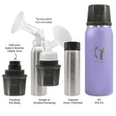 CERES CHILL OG Breastmilk Chiller, Reusable Storage Container, Up to 34 oz. - Bottle Cooler Keeps Milk at Safe Temperatures for Up to 20 Hours, Connects w/Most Pumps (Ultra Violet Lavender) by TinyTreasures Baby Boutique