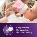 Philips Avent Natural Baby Bottles with Natural Response Nipples (Slow Flow, Flow 2), 4oz, Pink, 4-Pack, SCY900/14 by TinyTreasures Baby Boutique