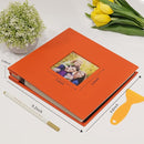 RECUTMS Photo Album Self Adhesive Magnetic Scrapbook 4x6 5x7 8x10 Pictures Scrapbook Album, 40 Pages Photo Book for DIY Baby Family Wedding with Metal Pen and Plastic Board (Orange) by TinyTreasures Baby Boutique