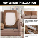 PrinceDeco Velvet Couch Cushion Cover Soft Stretch Cushion Slipcover for Chair Loveseat Sofa Cushion Furniture Protector Seat Cushion Sofa Cover (2 Piece Large Sofa Cushion Covers, Camel) by CozyNest Decor