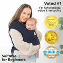 KeaBabies Baby Wrap Carrier - All in 1 Original Baby Carrier Newborn to Toddler Sling, Easy to Wear, Hands Free Bonding, Lightweight, Breathable Infant Wraps (Midnight) by TinyTreasures Baby Boutique
