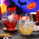 Sliner 2 Pack 17 oz Halloween Skeleton Wine Glasses Gift for Women Skull Shot Glasses Whiskey Drinking Cup for Halloween Party Supplies Birthday Theme Events Spooky Gifts(Skeleton) by CozyNest Decor