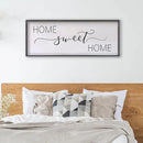 Home Sweet Home Sign Wall Decor 40"x15" Above Bed Living Room Large Wooden Framed Family Plaques Art (Black) by CozyNest Decor