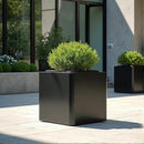 Large Metal Square Planter 24" L x 24" W x 24" H, Heavy Duty Black Large Outdoor Planters with Drainage Hole for Porch/Patio/Garden by GreenHaven Gardens