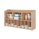 Foundations Serenity Wooden Diaper Organizer for Daycares, 3 Large & 8 Small Storage Compartments, Natural Wood Construction, Maximum Durability (Natural) by TinyTreasures Baby Boutique