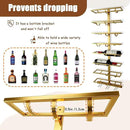 10 Bottle Wall Mount Wine Rack with Wine Glass Holder, Metal Wine Wall Rack, Wall Racks for Wine Bottles Display and Storage, Hanging Bottle Organizer for Living Dining Room Wine Cellar Bar (Gold) by CozyNest Decor