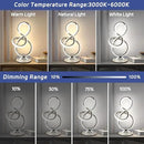 Modern Table Lamp, LED Bedside lamp with USB C+A Ports, Touch Stepless Dimmable Nightstand lamp, Unique Spiral Table lamp for Bedroom Living Room Home Office, LED Spiral lamp, Silver by CozyNest Decor