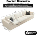 118" Cloud Couch Modular Sectional Sofa for Living Room,Modern Sofa with Deep Seat，3 Seater Boneless Couch,Comfy Upholstered Corduroy Couches for Apartment, Studio, Office,Bedroom，White by CozyNest Decor