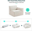 LINSY HOME Oversized Modular Sectional Sofa, 105" Cloud Couch L Shaped 3-Seat Sofa with 2 Movable Ottomans, Corduroy Sectional Couches for Living Room, No Assembly Required, Beige by CozyNest Decor