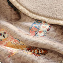 UKELER Flannel Sherpa Throw 80'' x 60''- Cute Colorful Owl Design Soft Plush Flannel Blanket Throws for Bed/Couch/Sofa/Office/Camping by CozyNest Decor