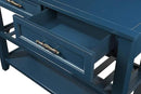 Solid Wood Console Table Entryway Table with Storage Drawers and Shelves Sofa Table for Entry Hallway Foyer(42" Navy Blue) by CozyNest Decor