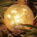 TOMEX 4 Pack Solar Garden Lights, Cracked Glass Ball Waterproof Warm White LED for Outdoor Decor Decorations Pathway Patio Yard Lawn, 4 Pack (4.7") by GreenHaven Gardens