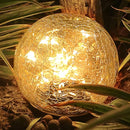 TOMEX 4 Pack Solar Garden Lights, Cracked Glass Ball Waterproof Warm White LED for Outdoor Decor Decorations Pathway Patio Yard Lawn, 4 Pack (4.7") by GreenHaven Gardens