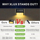 XLUX Solar Lights for Steps Decks Pathway Yard Stairs Fences, LED lamp, Rainproof, Black Metal Housing, 6 Pack by GreenHaven Gardens
