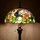 Tiffany Floor Lamp Stained Glass Lamp Standing Reading Light 16x16x70 Inch for Living Room (Butterfly Flowers) by CozyNest Decor