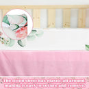 3 Pcs Baby Crib Bedding Set Safari Animals Dinosaurs Bear Woodland Animals Jungle Crib Set Includes Quilt, Fitted Sheet, Skirt for Baby Boy Girl(Pink,Safari) by TinyTreasures Baby Boutique