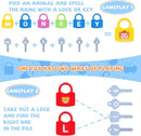 AXEARTE Montessori Educational Toys - Alphabet Learning Locks and Keys for Toddlers - 26 Locks & Keys Set - Baby Sensory Fine Motor Skills Toys - ABC Locks and Keys by TinyTreasures Baby Boutique