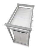 Badger Basket Modern Baby Changing Table - Nursery Furniture with Laundry Hamper and 3 Storage Drawers - Diaper Changing Station with Safety Belt, Changing Pad, Organizer Baskets - Cool Gray and White by TinyTreasures Baby Boutique