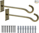 10 inch Heavy Duty Hanging Plant Bracket Decorative Wall Hook 2 Pack (Gold Hammertone) by GreenHaven Gardens