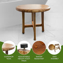 EcoDecors Shoji 17.5 Inch Round Table Waterproof Teak Wood Shower Bench Stool Seat Chair for Inside Shower Provides Safety, Storage, and Organization for Bathroom Accessories by TinyTreasures Baby Boutique