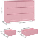 Dresser for Bedroom, Modern Pink Dresser, Wood Chest of Drawers Nursery Dressers, with Storage, 7 Drawer Double with Handle Free, Large Storage Organizer for Living Room,Pink by TinyTreasures Baby Boutique