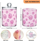2 Pack Qtip Holder Organizer Dispenser Disco Balls Pink Bathroom Storage Canister Cotton Ball Holder Container for Cotton Pads/Swabs/Floss by CozyNest Decor