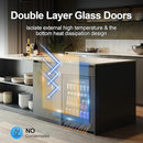 24 Inch Beverage Refrigerator, 5.2 Cu. Ft. Drink Refrigerator with Glass Door, 200 Cans Under Counter & Freestanding Drink Fridge, Reversible Door, Built-In Beverage Cooler for Kitchen, Bar or Office. by CozyNest Decor