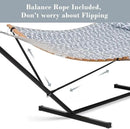 SUNCREAT Hammocks for Outside with Stand, Freestanding Hammock with Frame, 450 lbs Capacity, Grey Pattern by GreenHaven Gardens