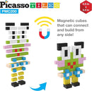 Picasso Cubes 0.5” Pixel Magnetic Puzzle Cube 200 Piece Mix & Match Sensory Toys STEAM Education Learning Building Block Magnets Children Construction Toy Set Stacking Magnet Creative Kit PMC200 by TinyTreasures Baby Boutique