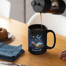 Personalized Sparkling Book Coffee Mug, Custom Name Enchanted Book Design Cup, Customized Fantasy Inspired Ceramic Mug, Gift For Women Men, Book Enthusiasts Black Cup 11oz Or 15oz by CozyNest Decor