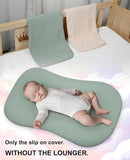 Muslin Baby Lounger Cover for Snuggle Me Organic Lounger/Baby Lounger/Organic Cotton Handmade Cover for Infant/Toddler Lounger/Nursing Pillow(Green, Wheat) by TinyTreasures Baby Boutique