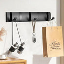 Folding Coat Hooks, Wall Mounted Coat Rack with 5 Retractable Hooks, Heavy Duty Towel Rack for Bathroom Wall Hook for Hanging Clothes Bathrobe, Stainless Steel Coat Hanger for Entryway(Black) by CozyNest Decor