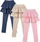 Girls School Uniform Pants Leggings with Skirts Stretch Warm Jegging 4-12 Years by TinyTreasures Baby Boutique