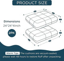 Codi Outdoor Cushions for Patio Furniture 24x24 Inch, Waterproof Chair Seat Cushion with Textured Fabric, Handles & Adjustable Straps, Fade Resistant - Set of 2, Navy Blue by GreenHaven Gardens