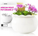 African Violet Pots 6 Inches Ceramic, Effortless Self Watering Pots for Indoor Plants for Busy Plant Lovers, Easy Plant Self Watering Pot, Plant Pots, Flower Pot, Plant pots Indoor by GreenHaven Gardens