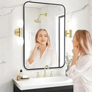 Fabuday Big Black Bathroom Mirror for Over Sink Wall - 26x38 Rounded Rectangle Mirror with Matte Metal Frame, Large Rectangular Vanity Mirrors for Bedroom, Entryway, Horizontally/Vertically by CozyNest Decor