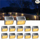 XLUX Solar Lights for Steps Decks Pathway Yard Stairs Fences, LED lamp, Outdoor Waterproof,Warm Light,12 Pack by GreenHaven Gardens