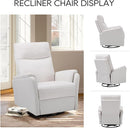 COLAMY Swivel Recliner Chair with Footrest, Rocker Glider Chair High Back with Double-Layer Cushion, Rocker Recliner for Nursery & Living Room, Bedroom, White by TinyTreasures Baby Boutique