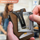 BULLIANT Men Wallet,Money Clip Wallet Slim For Gift Men 9Cards-Metal Credit Card Case in Magnetic Leather Flip by TinyTreasures Baby Boutique