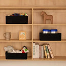 Large Shallow Organizing Baskets 15x11x5.1 Inches - Rope Woven Storage Bins for Bathroom, Shelves, Cube Closet, Black 2 Packs by CozyNest Decor